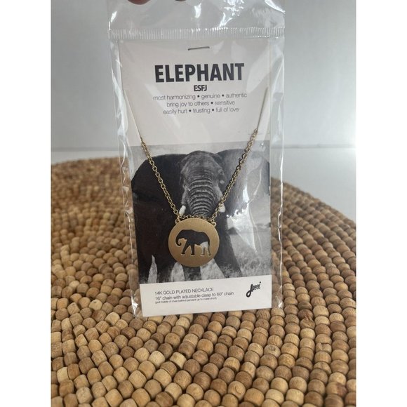 New JAECI Elephant Charm 14K Gold Plated  Necklace Adjustable Elephant Lover - Picture 5 of 7
